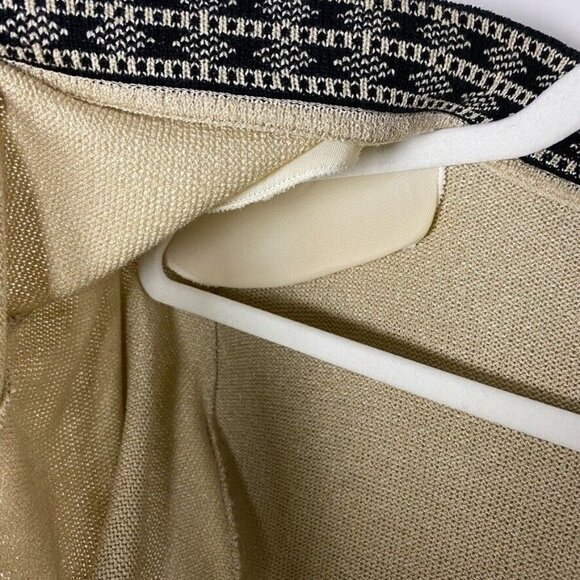 Vintage San Remo Open Front Cardigan Sweater Beige Aztec - Picture 4 of 7